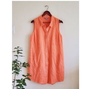 Suzanne Grae Linen Sleeveless Shirtdress Medium